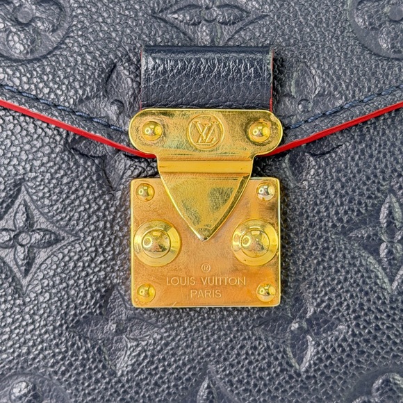 AUTHENTIC Louis Vuitton LV Pochette Metis Marine Rouge Navy Leather - Picture 4 of 16